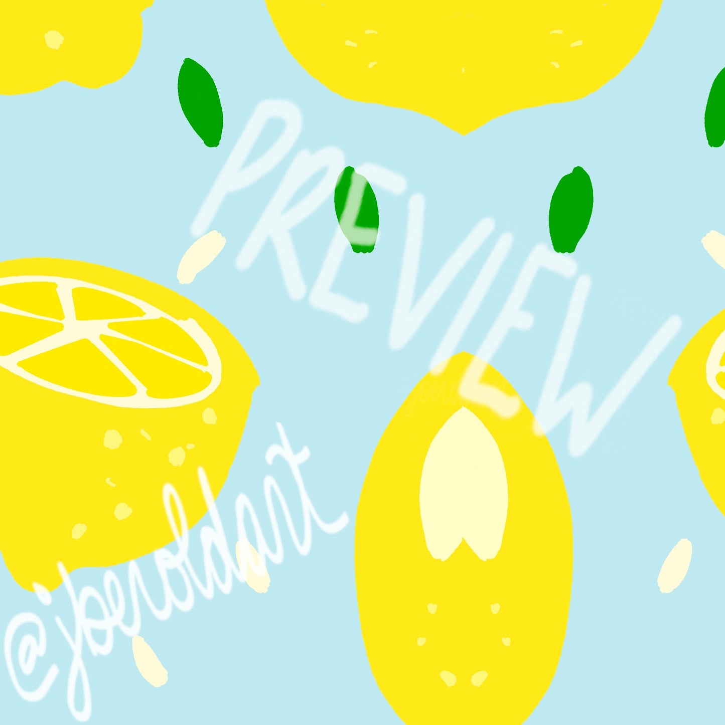 A cover photo depicting the product for sale: a digital file for an Android phone wallpaper of lemons. It is watermarked with the artists&#39;s Instagram handle: @jberoldart.