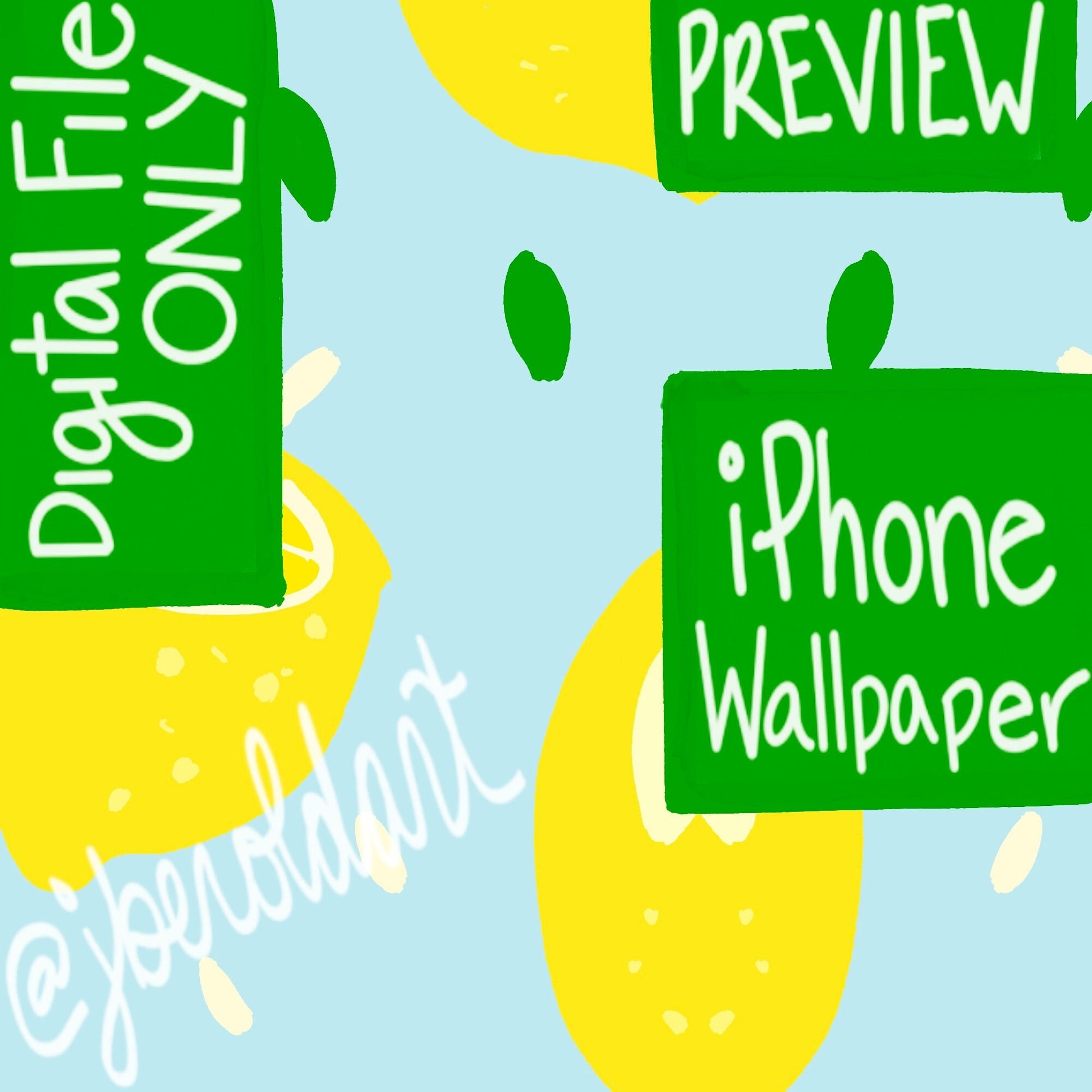Lemon Print Phone Wallpaper -- iPhone