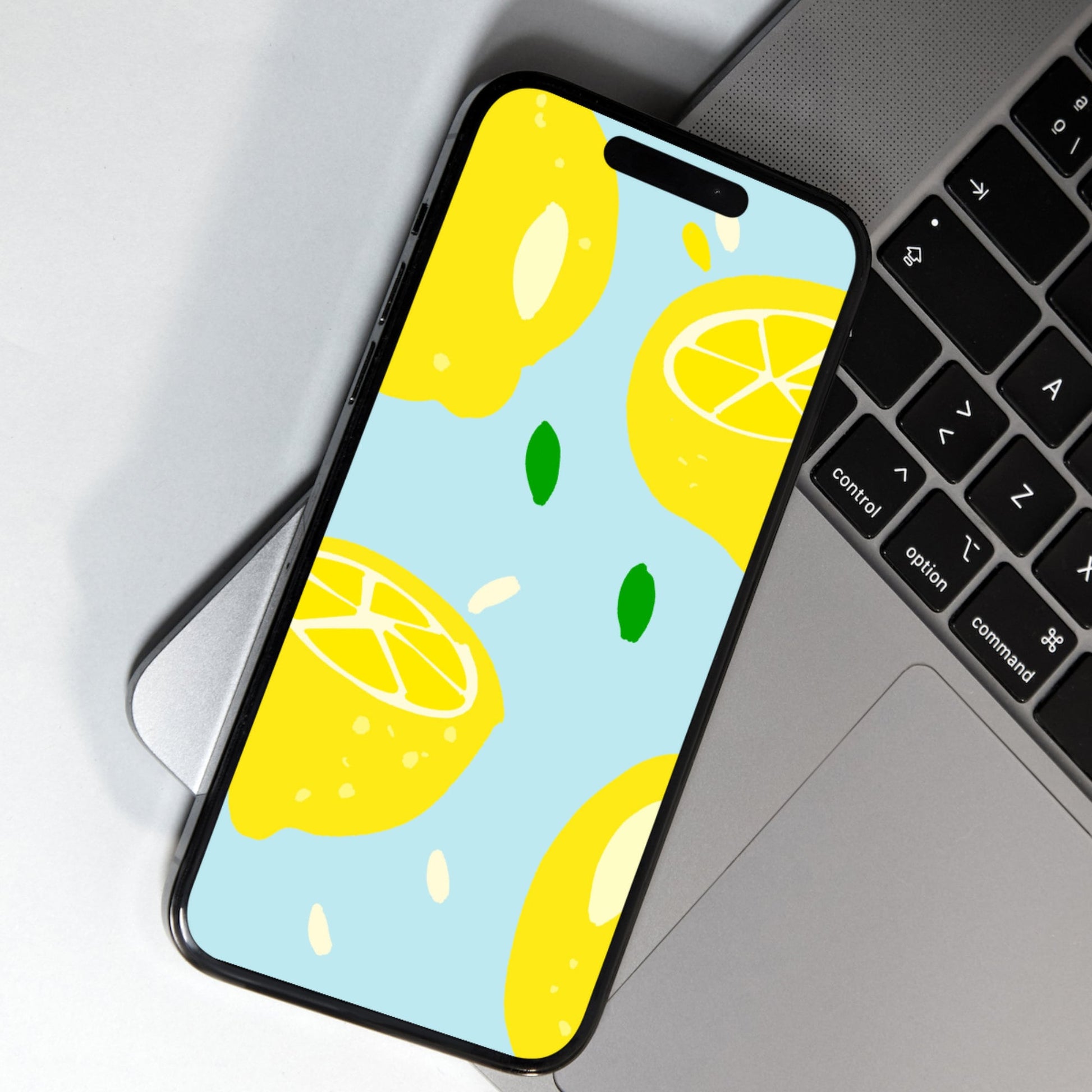 Lemon Print Phone Wallpaper -- iPhone
